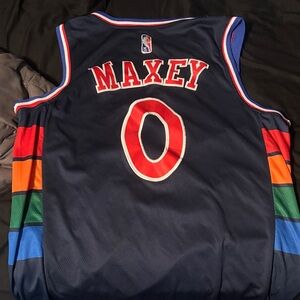 Nike Sixers Jersey with Red and Blue Accents